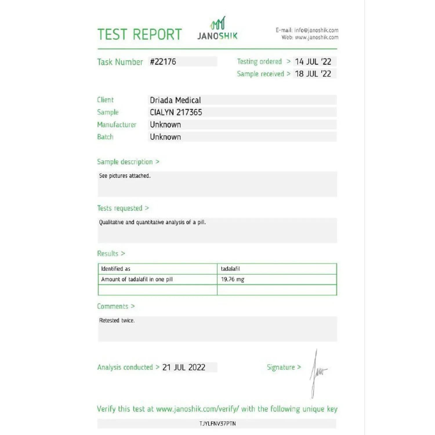 Cialyn (Tadalafil) Driada medical