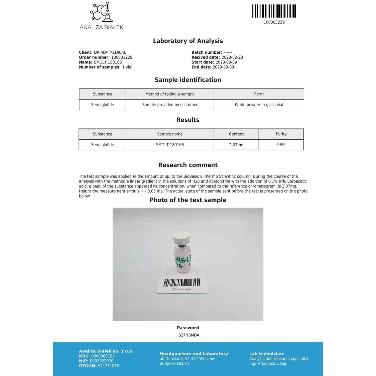 Semaglutide Driada Medical 2mg