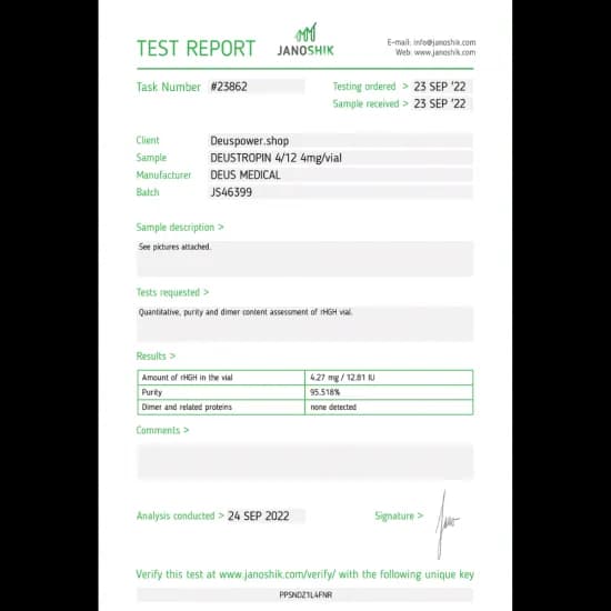 DEUSTROPIN 4/12 HORMONE Deus Medical