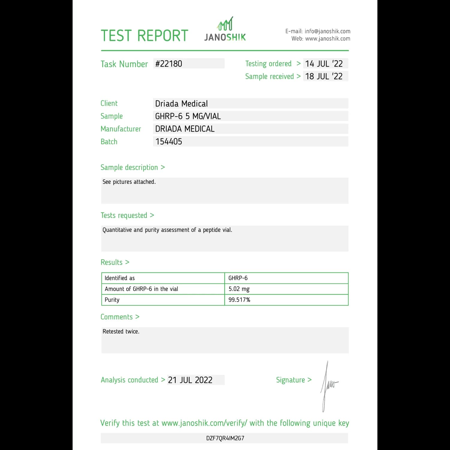 GHRP-6 Driada Medical 5mg