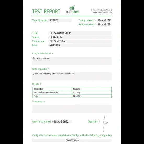 HEXARELIN (Growth Hormone-Releasing Peptide) Deus Medical