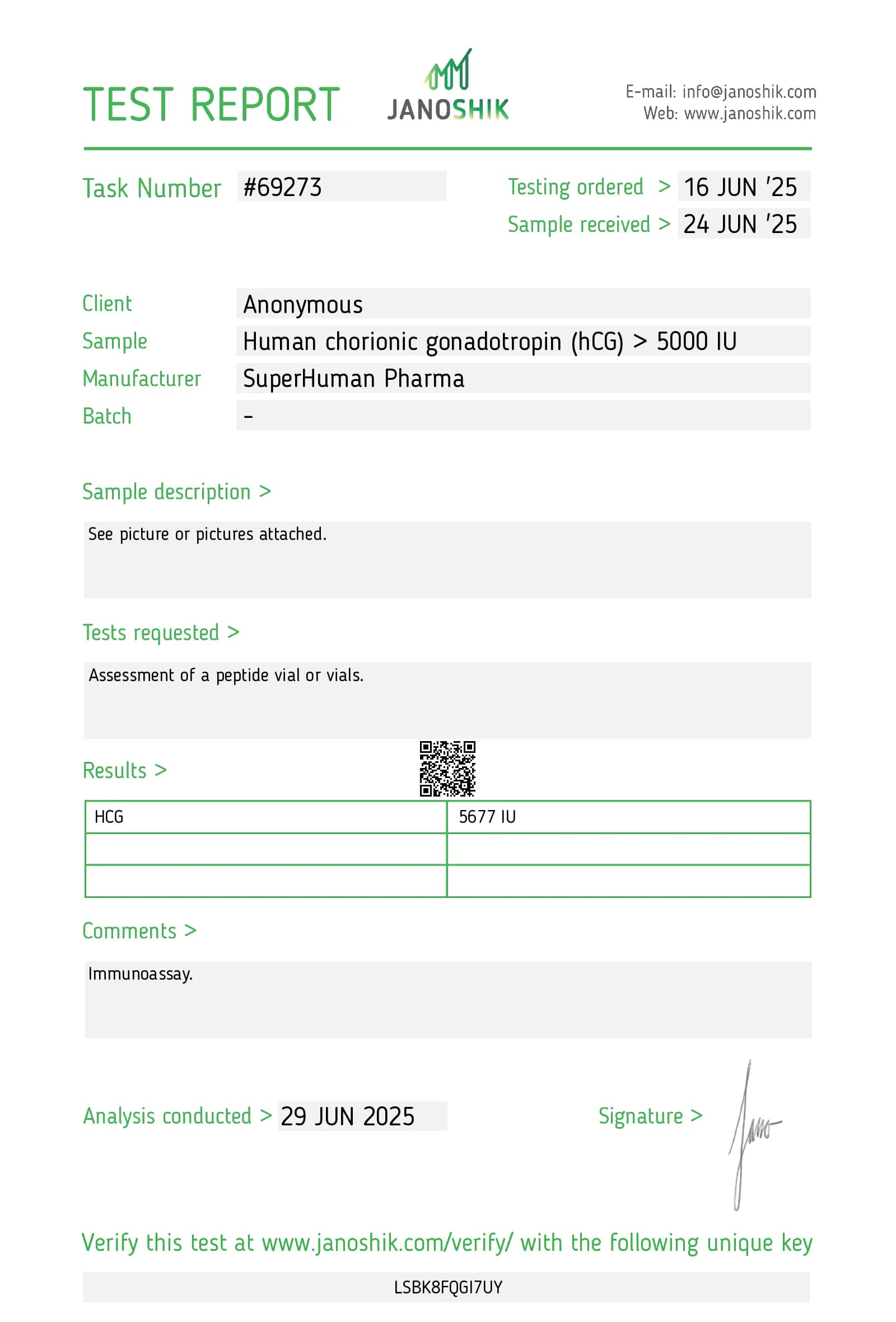HCG 5000 1ml SuperHuman Pharma