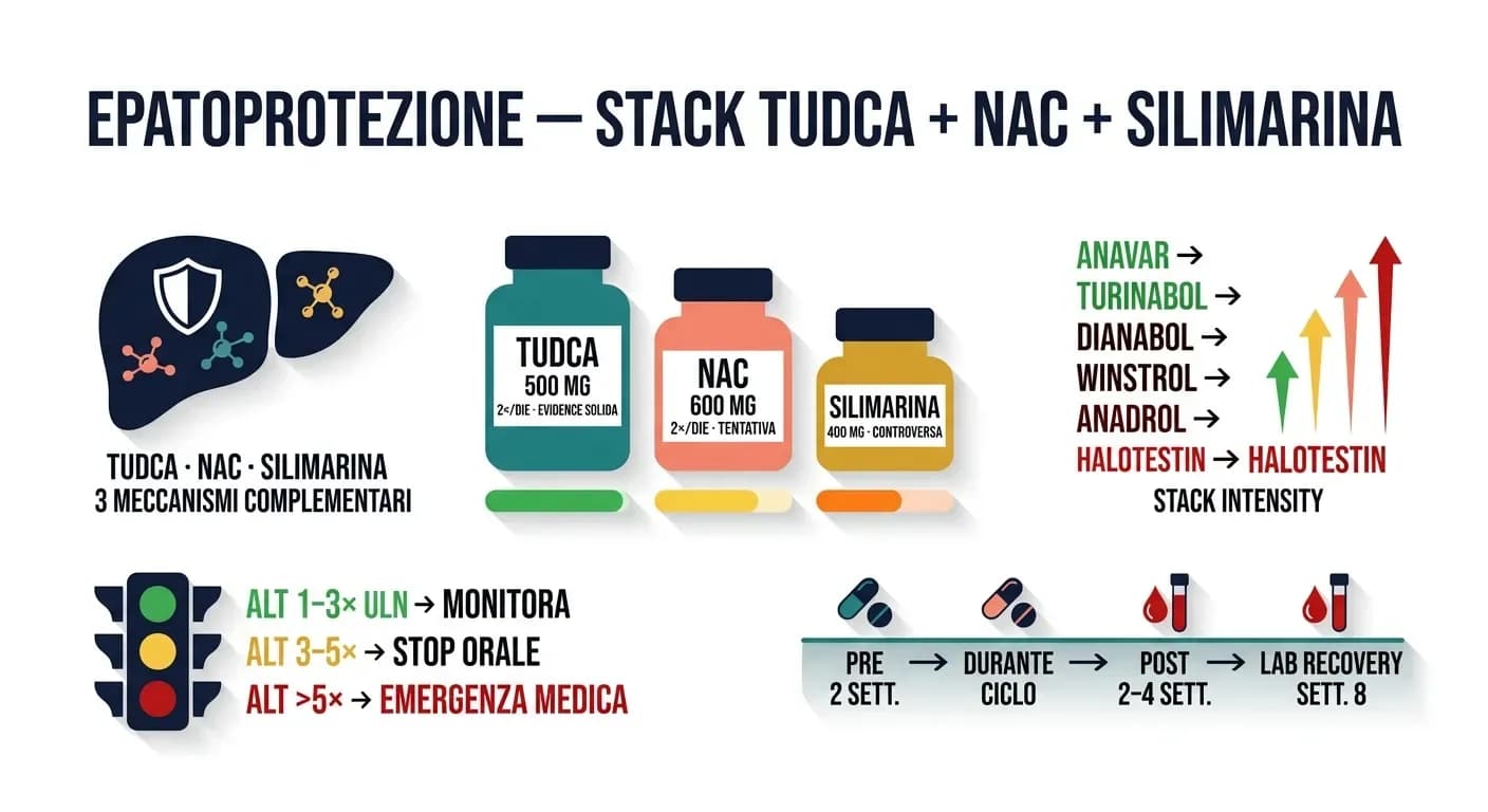 Protezione del fegato durante cicli orali: TUDCA, NAC e silimarina