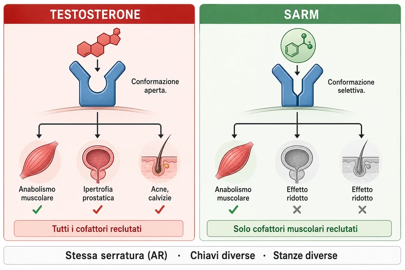 SARMs: cosa sono, come funzionano e differenze rispetto agli steroidi anabolizzanti