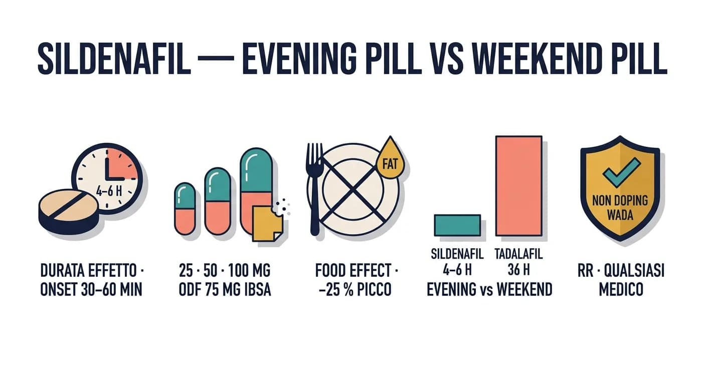 Sildenafil (Viagra): dosaggio, effetti e quanto dura
