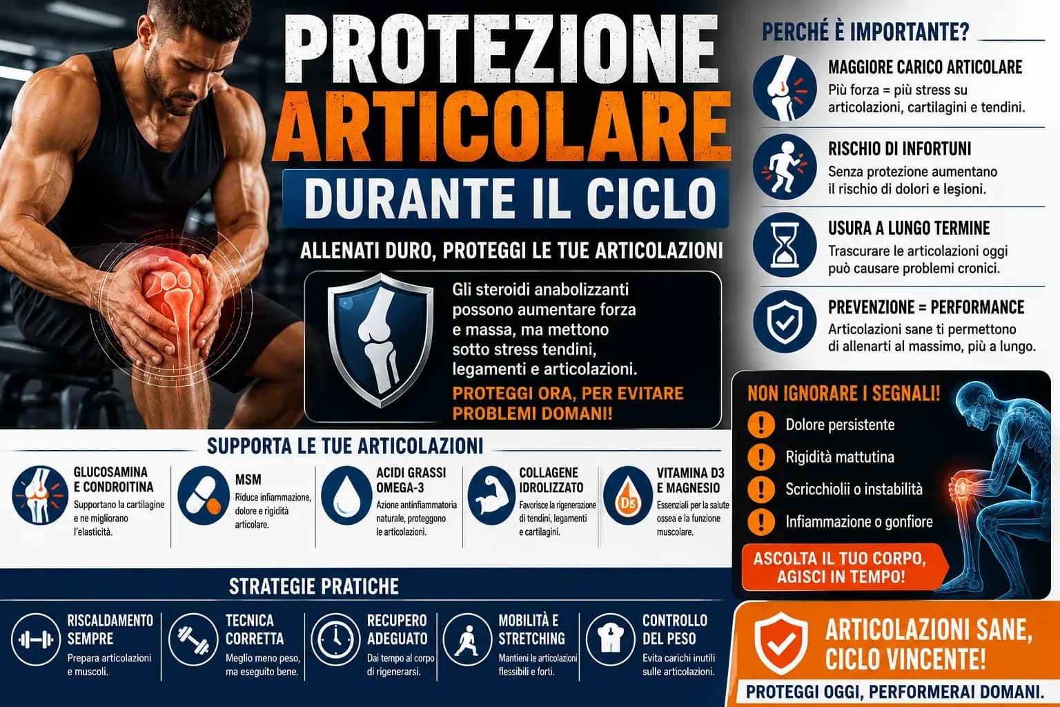 Grafico della divergenza tra forza muscolare e resistenza dei tessuti connettivi durante ciclo AAS con zona di rischio infortuni evidenziata