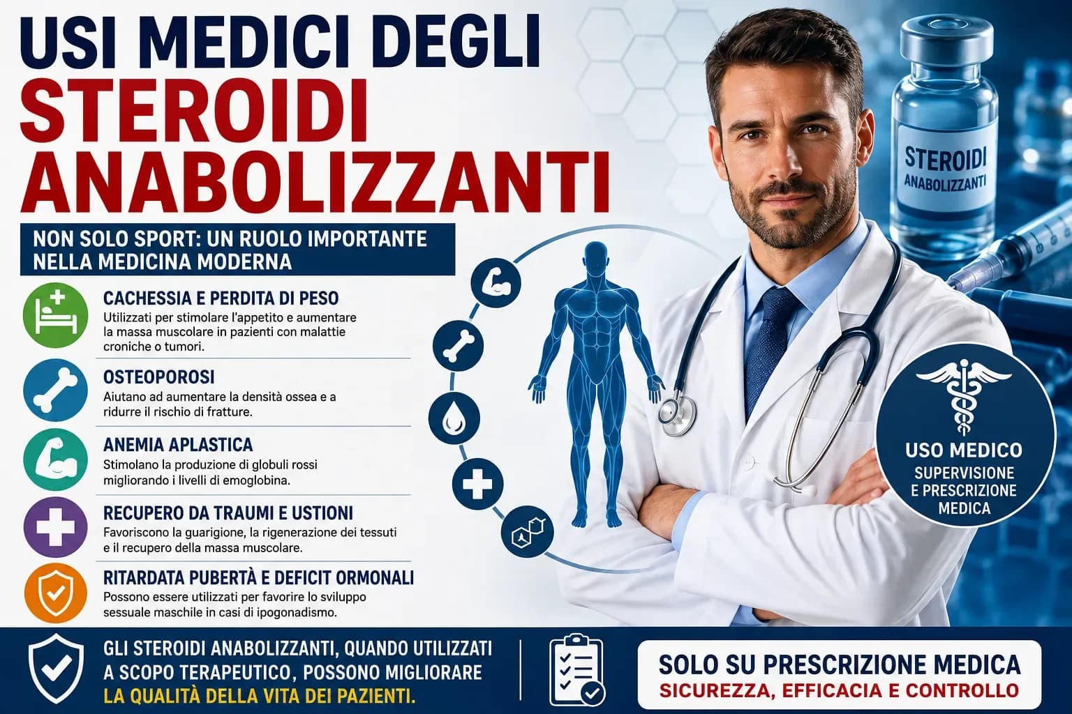 Scala verticale delle dosi di testosterone dalla TRT terapeutica (100-200 mg, zona verde) alla performance avanzata (750-1500 mg, zona rossa) con effetti e rischi crescenti per ogni livello