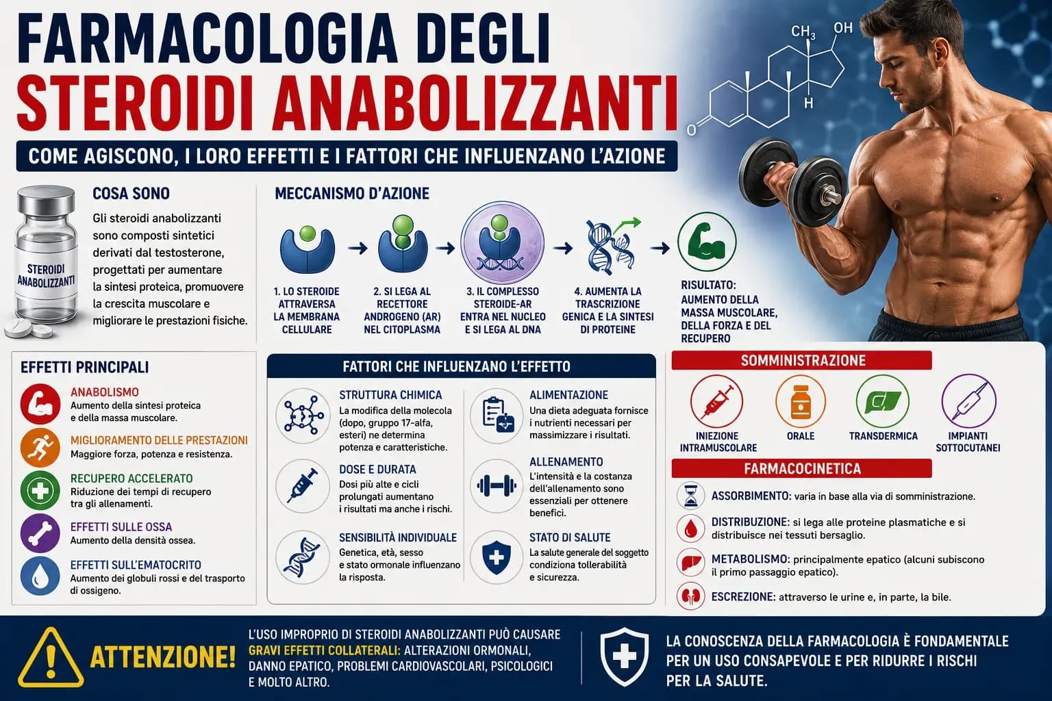 Classificazione delle tre famiglie strutturali degli steroidi anabolizzanti: derivati del testosterone (aromatizzano, riducono a DHT), derivati del DHT (non aromatizzano, androgenici) e derivati 19-nor (progestinici, soppressione HPG protratta)