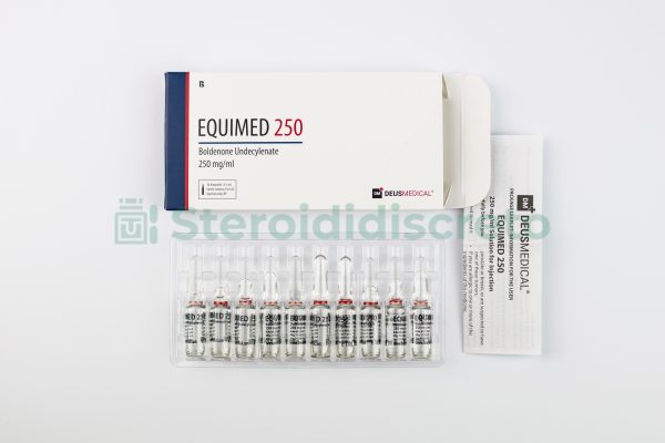 Flacone di EQUIMED 250 (Boldenone Undecylenate) prodotto da Deus Medical, un anabolizzante per aumento massa muscolare e miglioramento prestazioni atleticheFlacone di EQUIMED 250 (Boldenone Undecylenate) prodotto da Deus Medical, un anabolizzante per aumento massa muscolare e miglioramento prestazioni atletiche