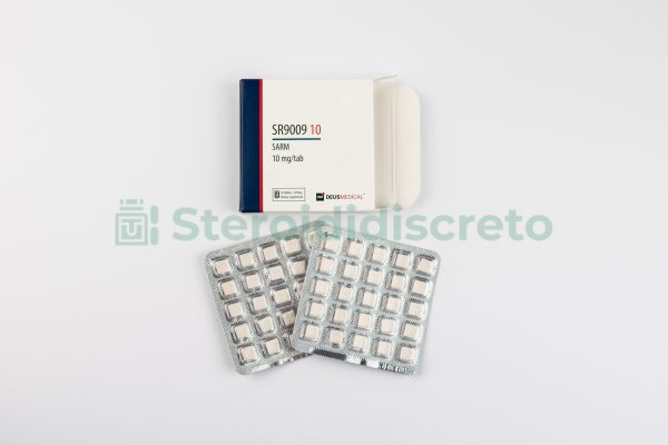 SR9009 10 (Stenabolic) Deus Medical, un integratore di 10 mg per compressa, utilizzato per migliorare la resistenza e il metabolismo, supportando così il rendimento fisico e la perdita di grasso