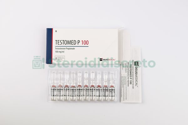 TESTOMED P 100 (Testosterone Propionato), 100mg/ml, prodotto da Deus Medical, un ormone steroideo anabolizzante usato per aumentare la massa muscolare e migliorare le prestazioni atletiche