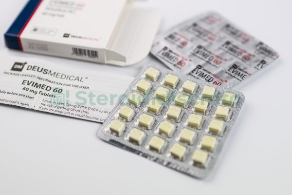 EVIMED 60 (Raloxifene HCL) 60mg/Tab, prodotto da Deus Medical, utilizzato per la prevenzione e il trattamento dell'osteoporosi postmenopausale e per ridurre il rischio di carcinoma mammario