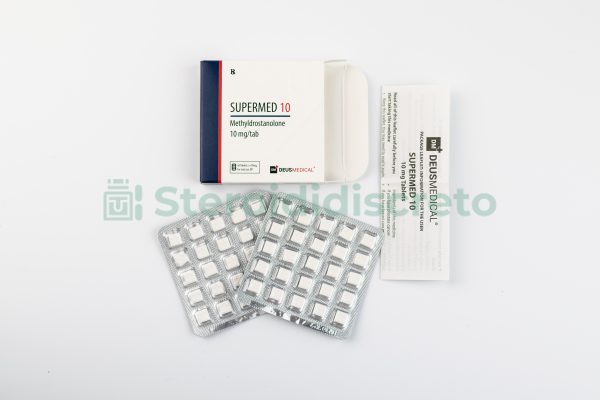 SUPERMED 10 (Methyldrostanolone) 10mg/Tab, prodotto da Deus Medical, steroide anabolizzante utilizzato per aumentare la massa muscolare e la forza