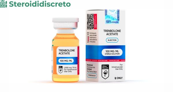 Fiala da 10 ml di acetato di trenbolone (100 mg/ml) di Hilma Biocare