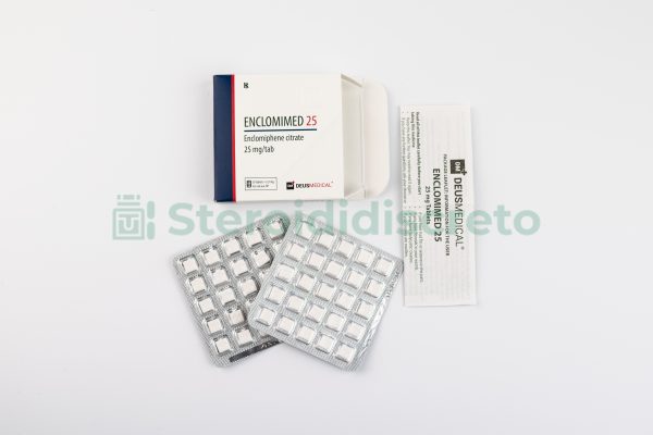 ENCLOMIMED 25 (Enclomifene Citrato) 25mg/Tab, prodotto da Deus Medical, utilizzato per stimolare la produzione di testosterone negli uomini