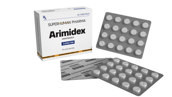 Arimidex 0.5 mg [60 compresse] SuperHuman Pharma: Inibitore dell'aromatasi, utilizzato per ridurre i livelli di estrogeni nel corpo