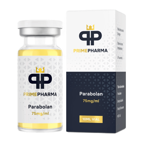 Immagine di una fiala da 10 ml etichettata 'Parabolan 75 mg/ml – Prime Pharma