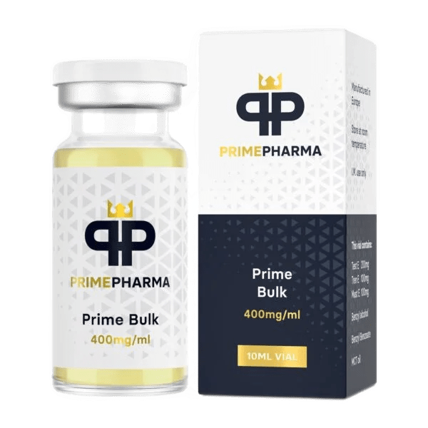 Immagine di una fiala da 10 ml etichettata 'Prime Bulk 400 mg/ml – Prime Pharma