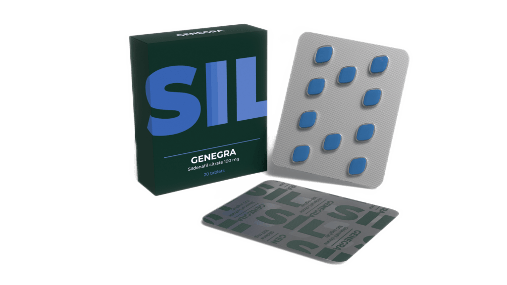 Genegra 20 mg - 20 compresse di Viagra generico sildenafil per la disfunzione erettile, ad azione rapida e durata fino a 36 ore